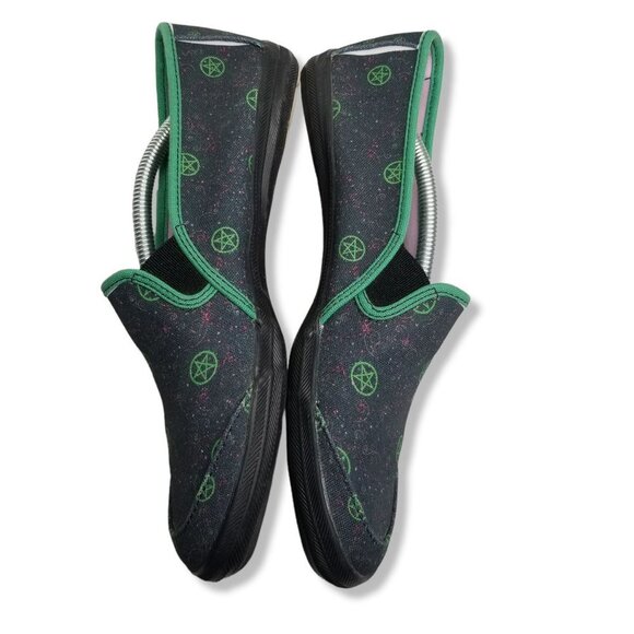Keds Studio Womens Size 8.5 Custom Slip On Shoes Blue Green Galaxy Pentagram - Picture 3 of 8